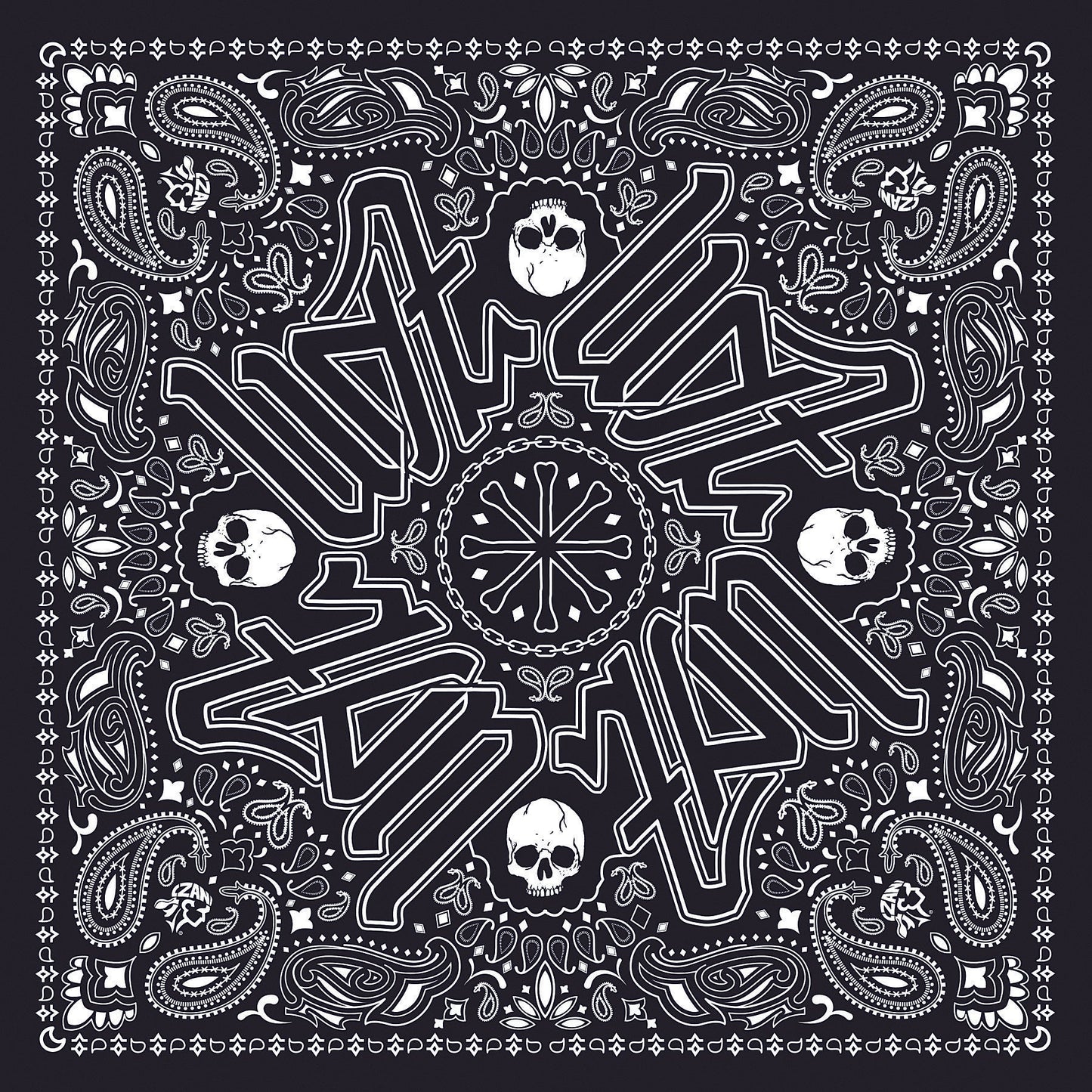 ZAN Deluxe Bandanna Black Paisley BD101