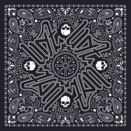 ZAN Deluxe Bandanna Black Paisley BD101