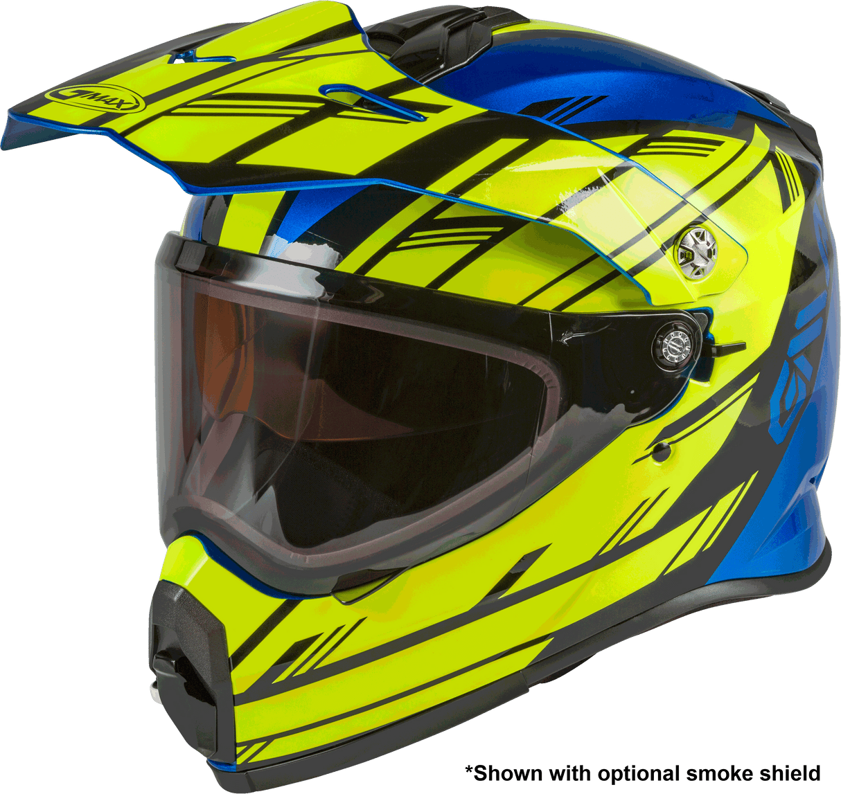 GMAX At-21s Adventure Epic Snow Helmet Blue/Hi-Vis/Black Md G2211045