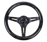 NRG Classic Wood Grain Steering Wheel (310mm) Black Sparkle w/Blk 3-Spoke Center ST-310BSB-BK