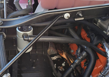 J&amp;L 2021-2024 Ram TRX 6.2L Supercharged Passenger Side Oil Separator 3.0 - Clear Anodized 3071P-C