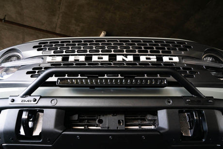 DV8 Offroad 2021-2022 Ford Bronco (Not For Factory Plastic Bumper) Factory Bumper Bull Bar - Black LBBR-06