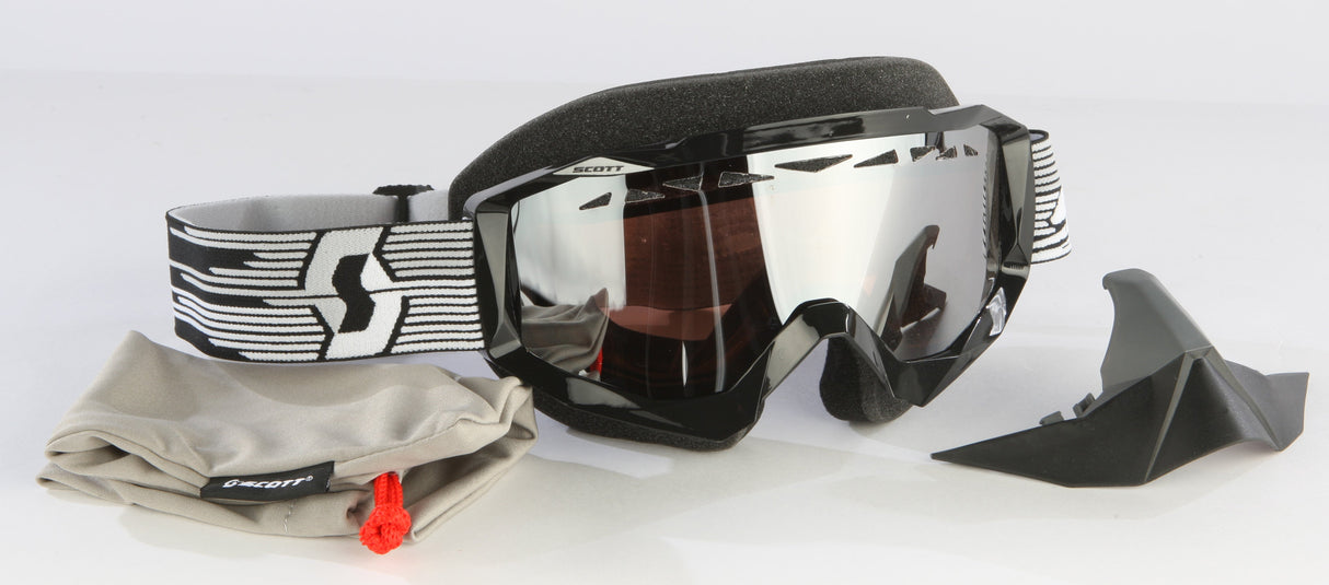 SCOTT Hustle Snocross Goggle Black W/Acs Chrome Lens 217784-0001015