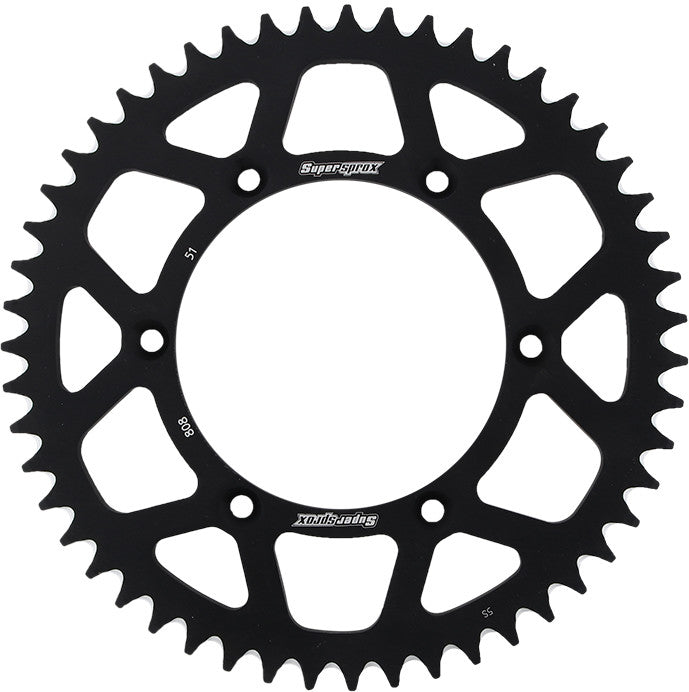 SUPERSPROX Rear Sprocket Aluminum 51t-520 Blk Suz RAL-808-51-BLK