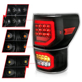 ANZO 2007-2013 Toyota Tundra LED Taillights Plank Style Black w/Clear Lens 311336
