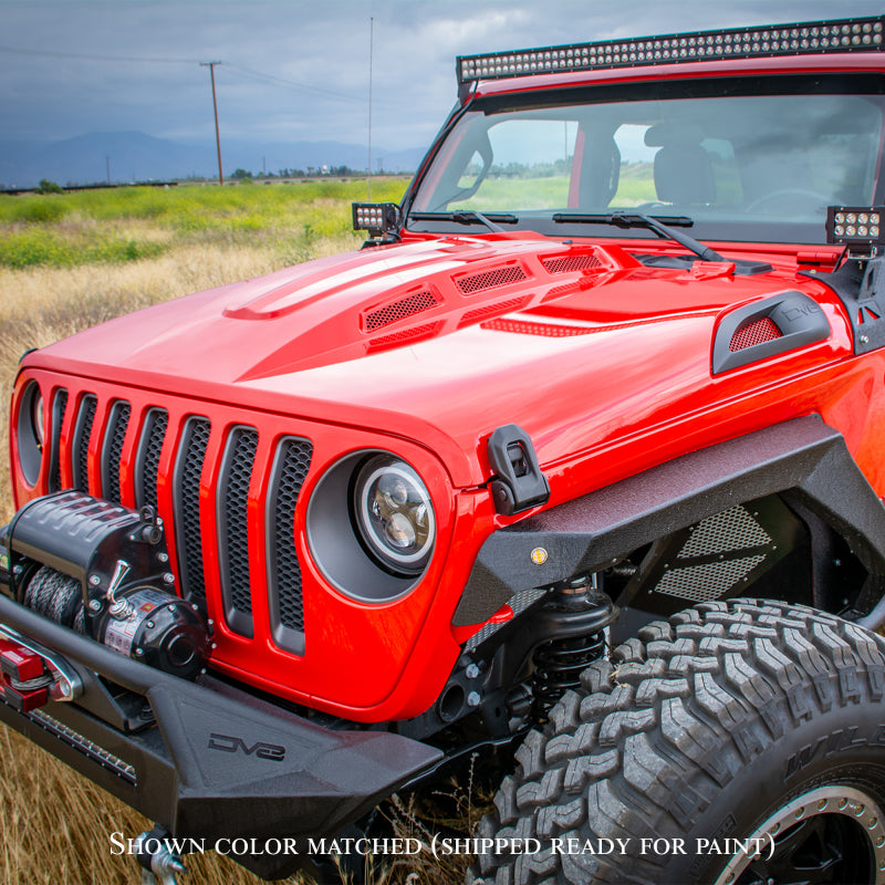 DV8 Offroad 18+ Jeep JL Heat Dispersion Hood - Primer Black HDMBJL-01