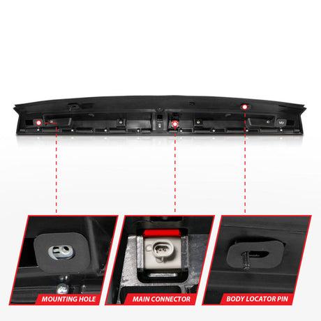 ANZO 2007-2014 Chevrolet Suburban 1500 LED 3rd Brake Light Black Housing Red Lens w/ Spoiler 1pc 531110