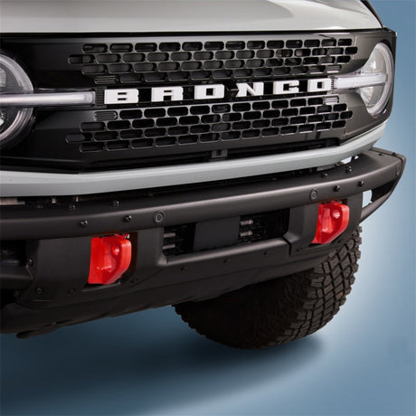Ford Racing 2021+ Bronco Front Bumper Tow Hooks - Red (Pair) M-18954-BR