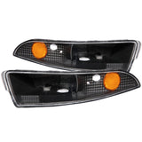ANZO 1993-2002 Chevrolet Camaro Euro Parking Lights Black w/ Amber Reflector 511045
