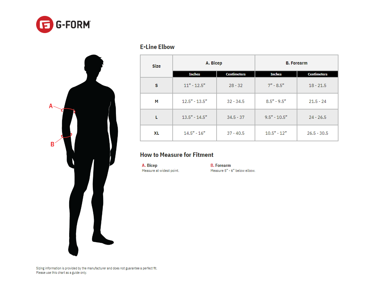 G-FORM E-Line Elbow Guard - Black - Small EP1302013