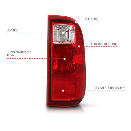 ANZO 2008-2016 Ford F-250 Taillight Red/Clear Lens (OE Replacement) 311305