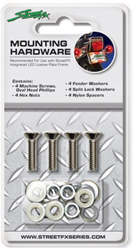 STREETFX License Plate Frame Locking Hardware (Chrome) 1045767