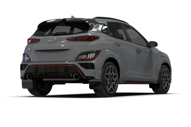 Rally Armor 2022 Hyundai Kona N Black UR Mud Flap w/ White Logo MF83-UR-BLK-WH