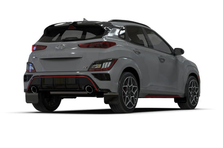 Rally Armor 2022 Hyundai Kona N Black UR Mud Flap w/ White Logo MF83-UR-BLK-WH