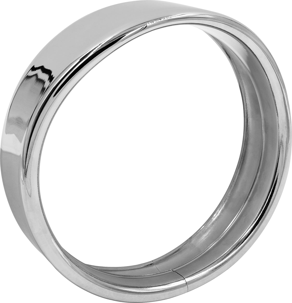 SADDLE TRAMP Visor Style Light Trim Ring 7" Chrome BC-HDTRIM4