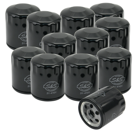 S&S Cycle Sportster/Evolution Models Black Oil Filters - 12 Pack 310-0239