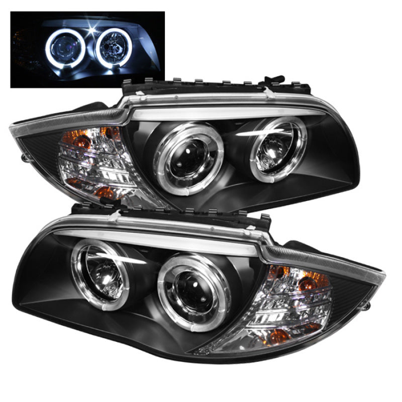 Spyder BMW E87 1-Series 08-11 Projector Headlights LED Halo Black High H1 Low H7 PRO-YD-BMWE87-HL-BK 5008985