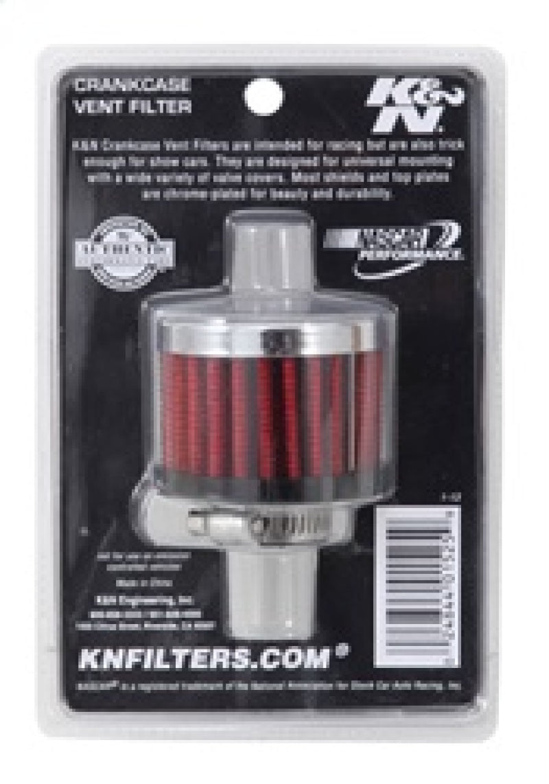 K&N 0.625 inch ID 2 inch OD 1.5 inch H Clamp On Crankcase Vent Filter 62-1340