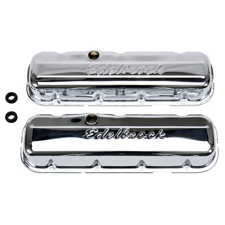 Edelbrock Valve Cover Signature Series Chevrolet 1965 and Later 396-502 V8 Low Chrome 4480