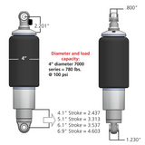 Ridetech HQ Series Rear ShockWaves 4.1in Travel 4in dia Rolling Sleeve .625 Bearing/.625 Bearing 21140701