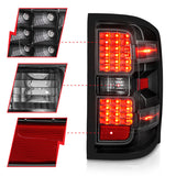 ANZO 15-19 Chevy Silverado 2500HD/3500HD (Factory Halogen Only) LED Tail Lights Black w/Clear Lens 311423