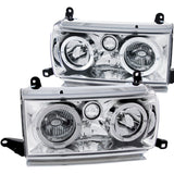 ANZO 1991-1994 Toyota Land Cruiser Crystal Headlights w/ Halo Chrome 111092