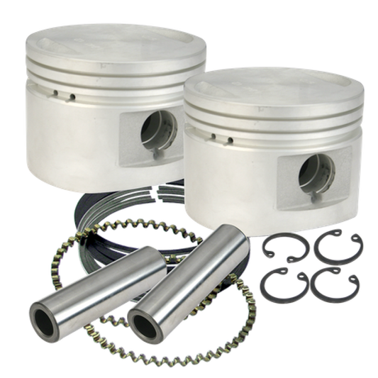 S&S Cycle 84-99 BT w/ Stock Heads Standard 80in Cast Flat-Topped Replacement Piston Kit 920-0015