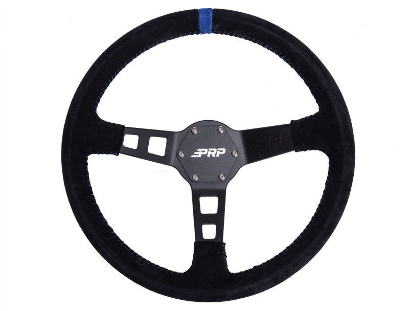 PRP Deep Dish Suede Steering Wheel- Blue G121