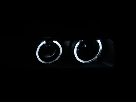 ANZO 1992-1998 BMW 3 Series E36 Projector Headlights w/ Halo Black G2 1 pc 121325