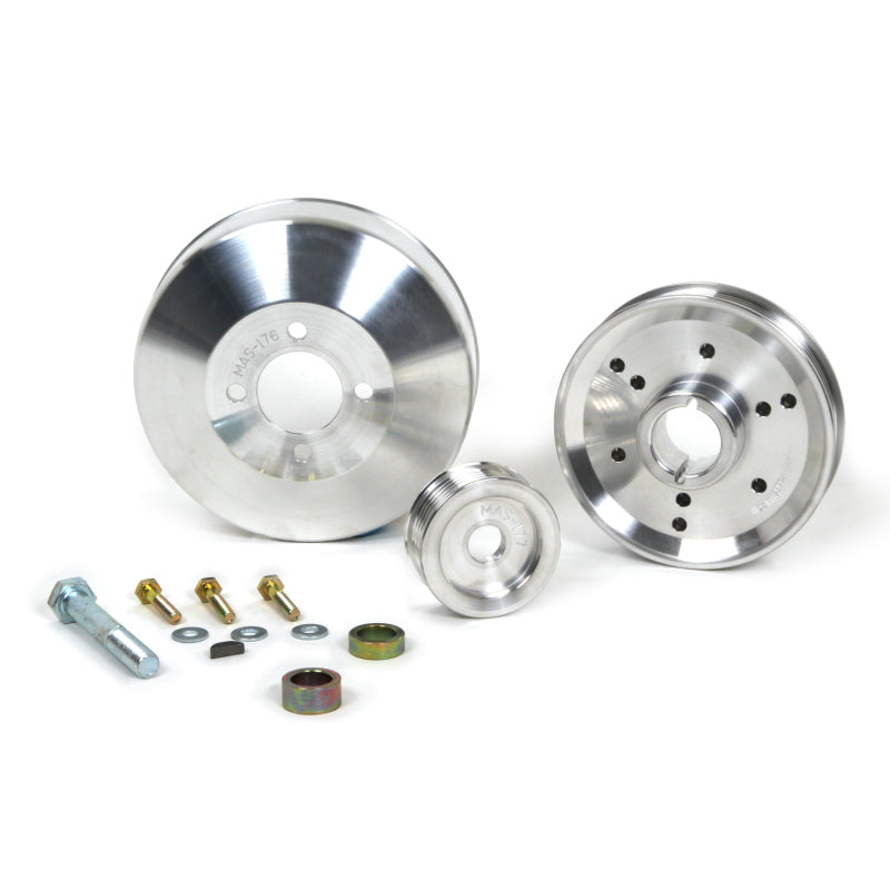 BBK 96-01 Mustang 4.6 GT Cobra Underdrive Pulley Kit - Lightweight CNC Billet Aluminum (3pc) 1555