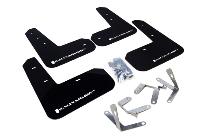Rally Armor 13+ Subaru BRZ / 13+ Scion FR-S UR Black Mud Flap w/ White Logo MF23-UR-BLK/WH
