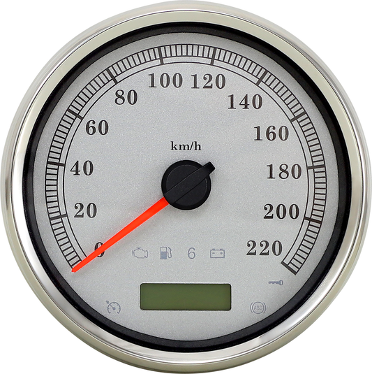 DRAG SPECIALTIES Electronic Speedometer - Silver - 220 KPH ACTUALLY SILVER FACE 83105S