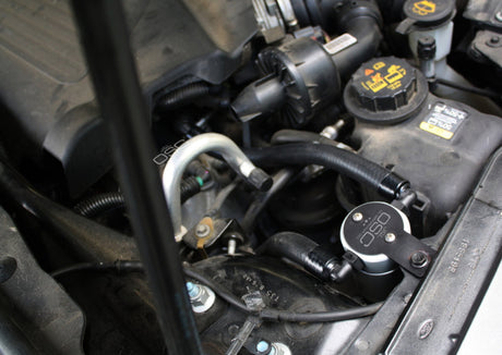 J&L 10-18 Ford Taurus Sho EcoBoost V6 Passenger Side Oil Separator 3.0 - Clear Anodized 3023P-C