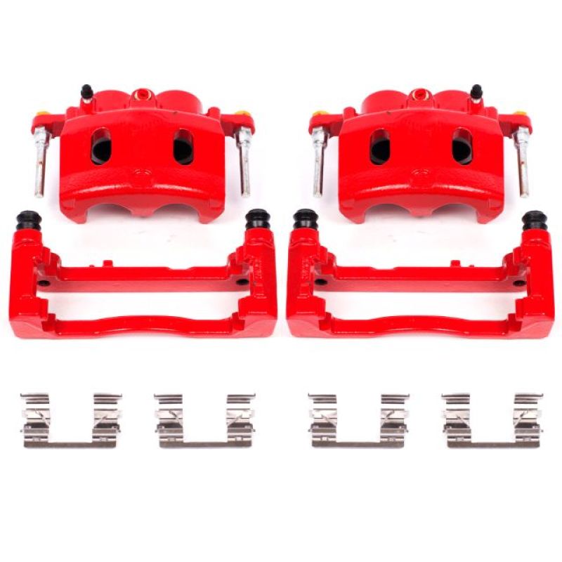 Power Stop 08-16 Cadillac Escalade Front Red Calipers w/Brackets - Pair S4918A