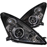 ANZO 2000-2005 Toyota Celica Projector Headlights w/ Halo Black 121387