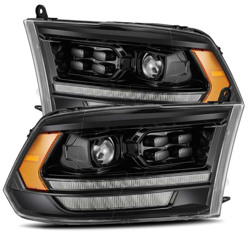 AlphaRex 09-18 Dodge Ram 1500HD PRO-Series Proj Headlights Plank Style Alpha Black w/Seq Signal/DRL 880524