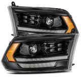 AlphaRex 09-18 Dodge Ram 1500HD PRO-Series Proj Headlights Plank Style Alpha Black w/Seq Signal/DRL 880524