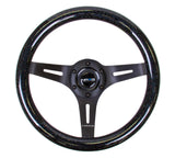 NRG Classic Wood Grain Steering Wheel (310mm) Black Sparkle w/Blk 3-Spoke Center ST-310BSB-BK