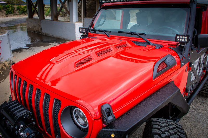DV8 Offroad 18+ Jeep JL Heat Dispersion Hood - Primer Black HDMBJL-01