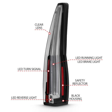 ANZO 2007-2014 Cadillac Escalade Led Taillights Red/Clear 311296