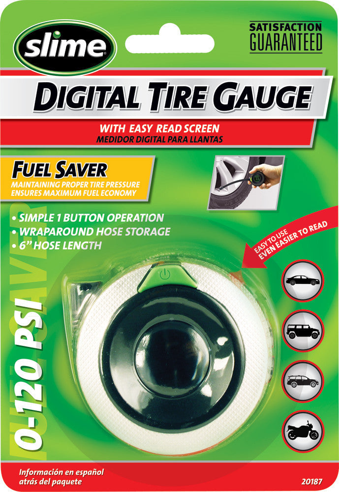 SLIME 0-120 Psi Digital Gauge W/Hose 20187