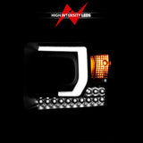 ANZO 2014-2015 Gmc Sierra 1500HD Projector Plank Style Headlight Black W/ Drl 111450