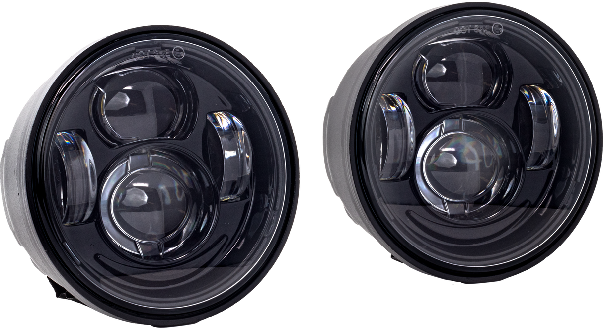 LETRIC LIGHTING COLed Headlight Kit (Pair) Blk `08-17 FatbobLLC-EFBH