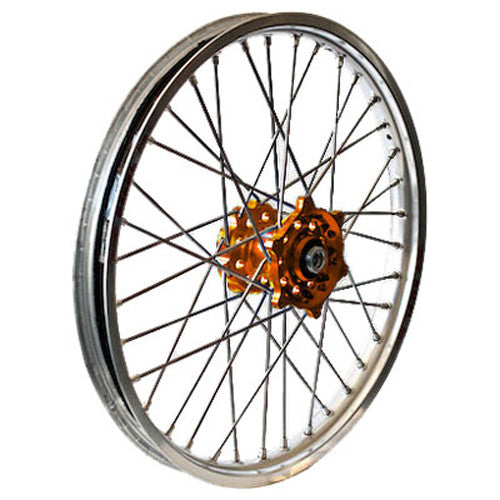 DUBYA Rear Wheel 2.15 X 19 Orange Hub Silver Rim 56-3063OS
