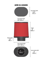 AEM 4.00 inch Dryflow Air Filter Oval 9.00 inch Element 21-2259DK