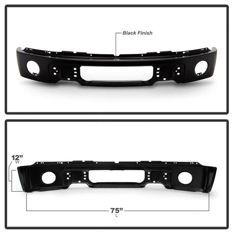 Spyder Ford F150 09-14 w/Fog Light Hole Front Bumper - Black (OEM # 9L3Z17757DPTM) 9948459