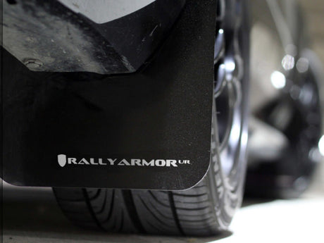 Rally Armor 08-10 Subaru WRX (Hatch & Sedan) / 08-11 Subaru 2.5i Black UR Mud Flap w/ White Logo MF6-UR-BLK/WH