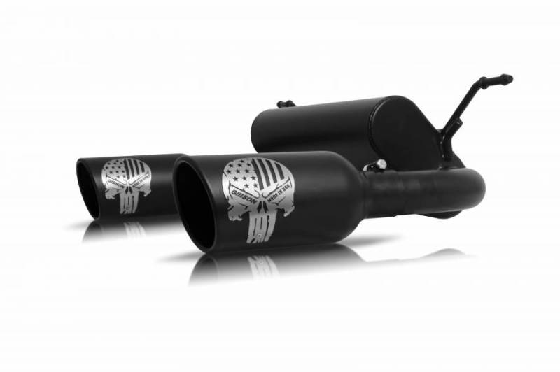 Gibson 12-17 Jeep Wrangler Sport 3.6L 2.5in Patriot Skull Series Cat-Back Dual Exhaust - Blk Ceramic 76-0023