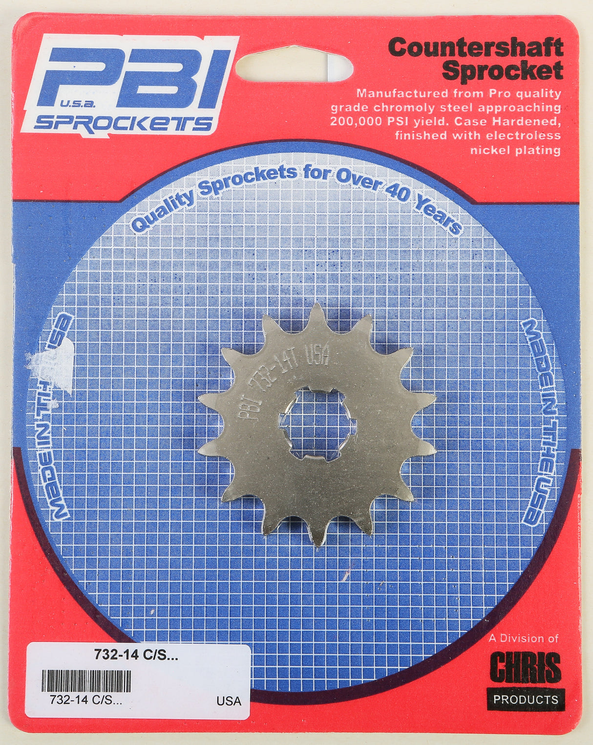 PBIFront Cs Sprocket Steel 14t-428 Kaw/Suz/Yam732-14