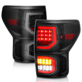 ANZO 2007-2013 Toyota Tundra LED Taillights Plank Style Black w/Smoke Lens 311337